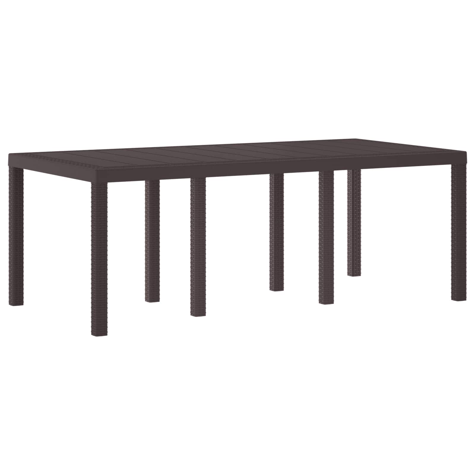 Mesa de jardim castanho 200 x 100 x 73 cm vime PE