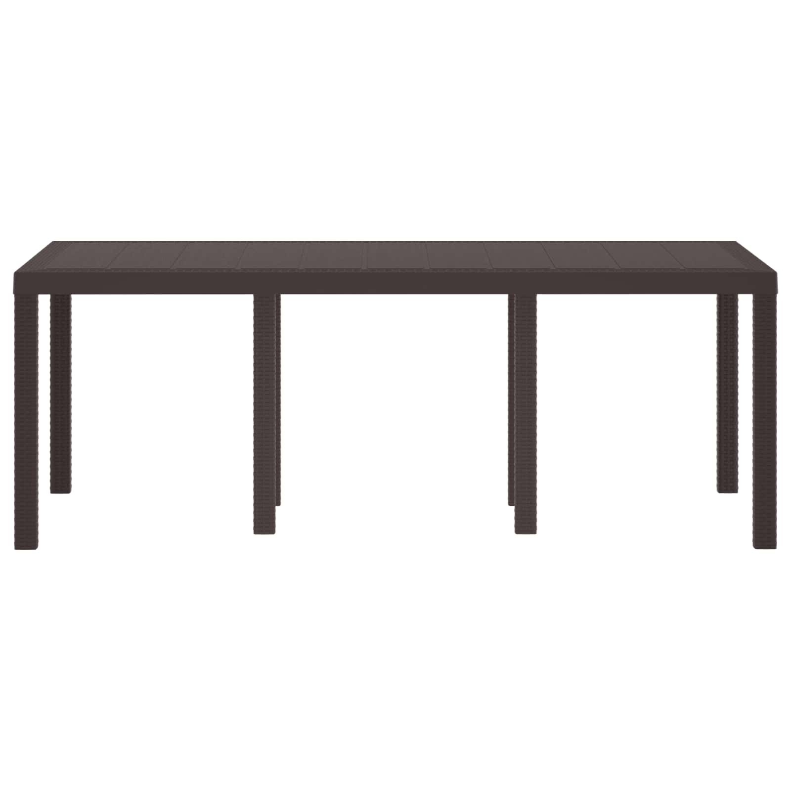 Mesa de jardim castanho 200 x 100 x 73 cm vime PE