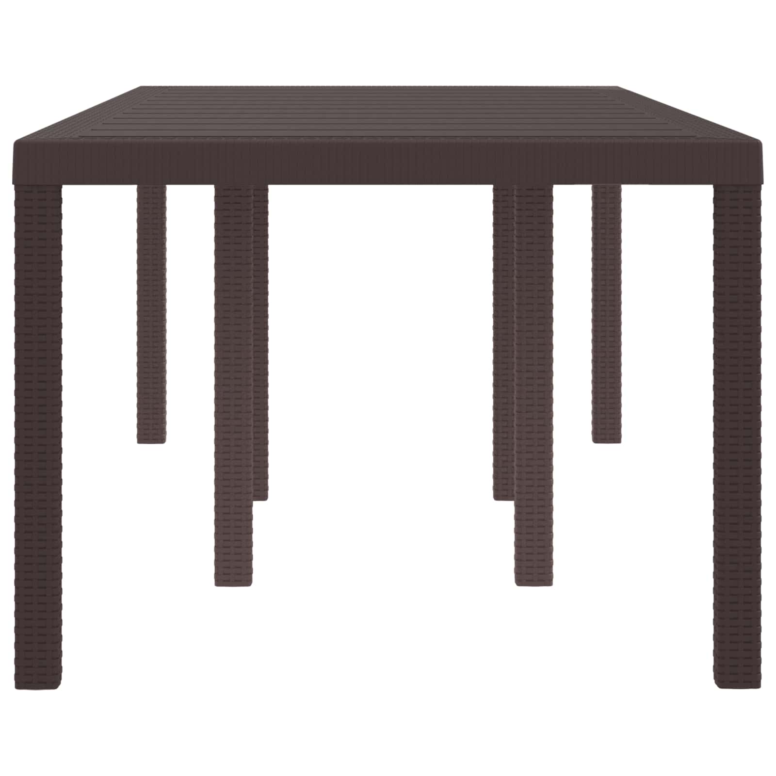 Mesa de jardim castanho 200 x 100 x 73 cm vime PE