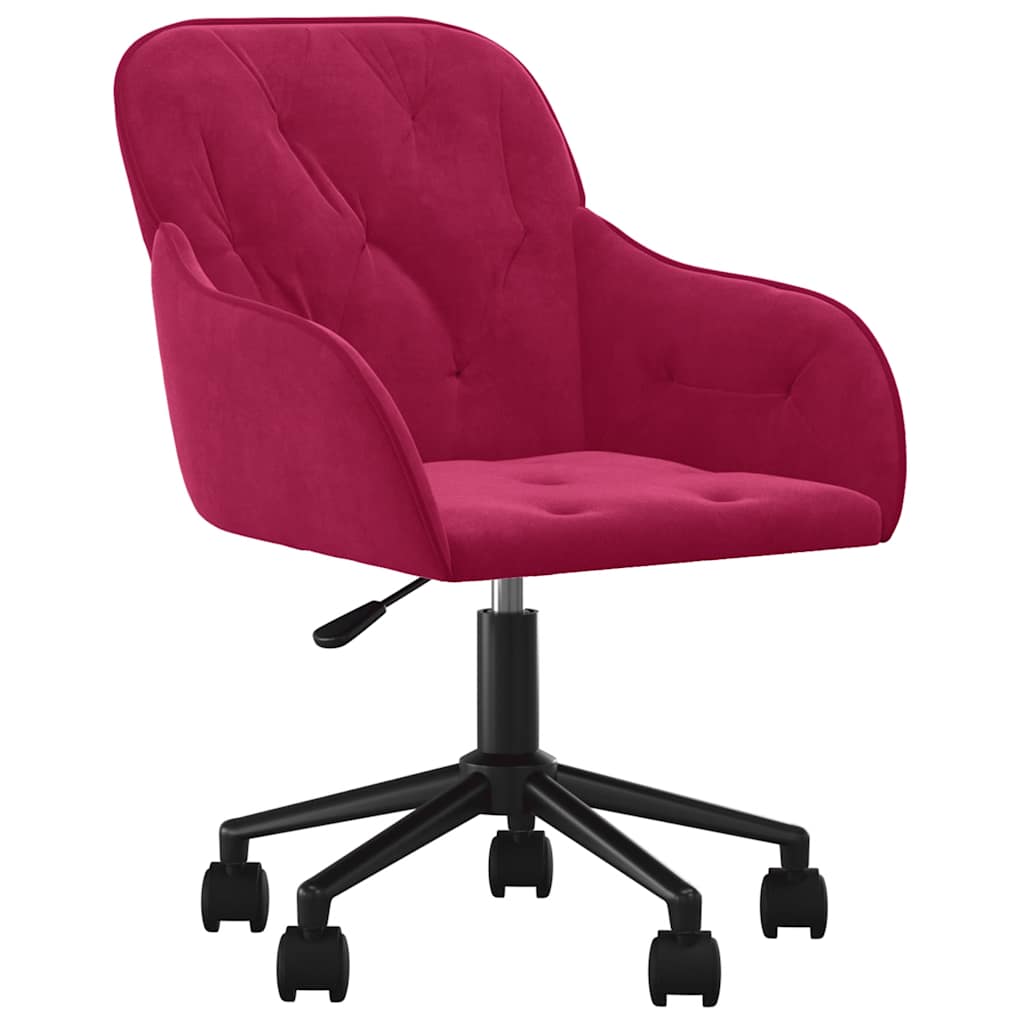 Cadeiras de jantar giratórias 2 pcs veludo vermelho tinto