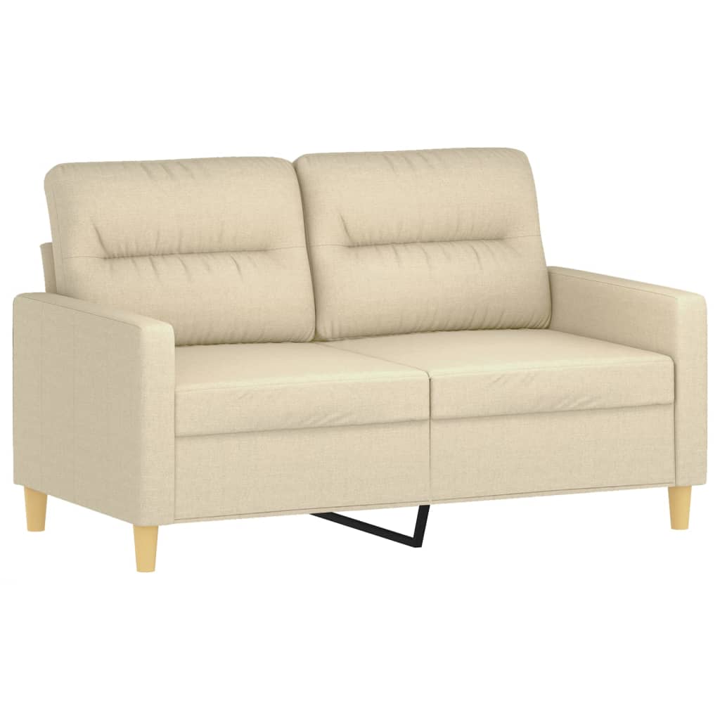 3 Pcs conjunto de sofás com almofadões tecido cor creme