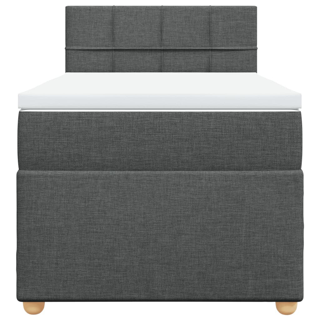 Cama com molas/colchão 80x200 cm tecido cinzento-escuro