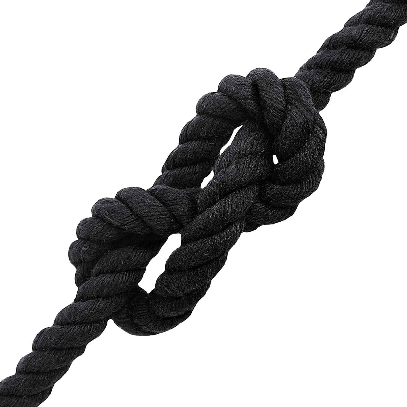 Corda de algodão 16 mm 100 m preto 100% algodão