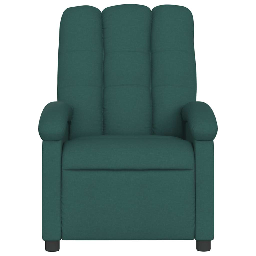 Poltrona de massagem reclinável em tecido verde escuro
