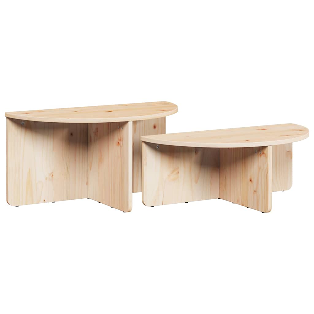 Mesa de centro 2 unid. natural 79 x 39,5 x 40 cm