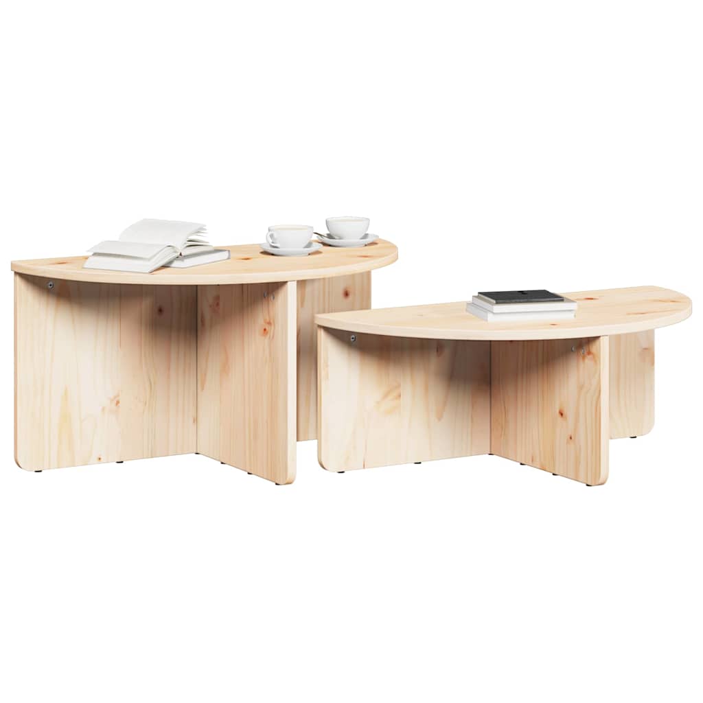 Mesa de centro 2 unid. natural 79 x 39,5 x 40 cm