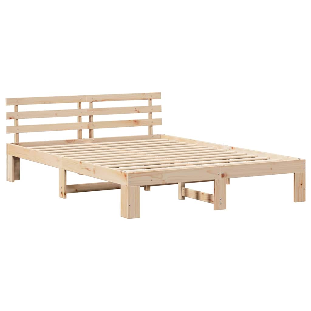 Estrutura da cama com cabeceira natural 150 x 200 cm