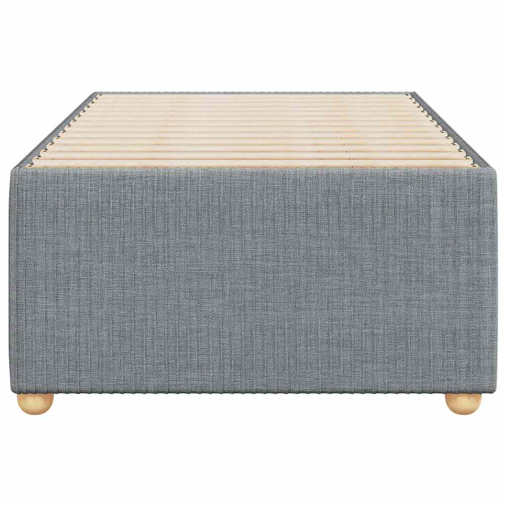 Estrutura de cama sem colchão 100x200 cm tecido cinzento-claro