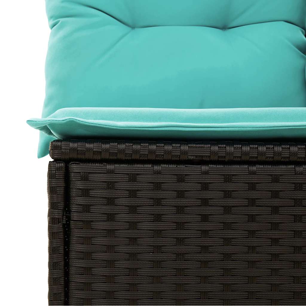 Conjunto de sofá de jardim de 9 peças com almofadas em rattan sintético preto