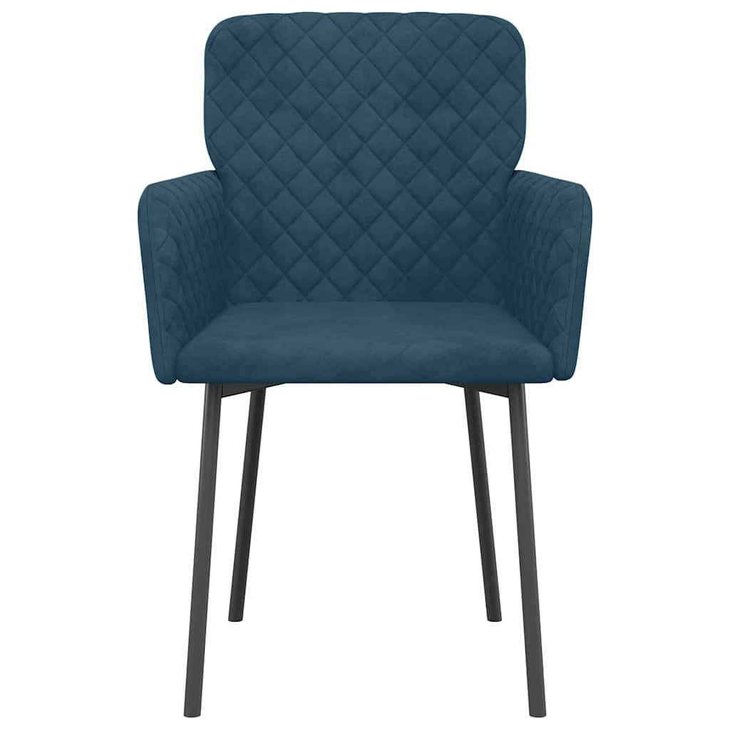 Cadeiras de jantar 2 pcs veludo azul