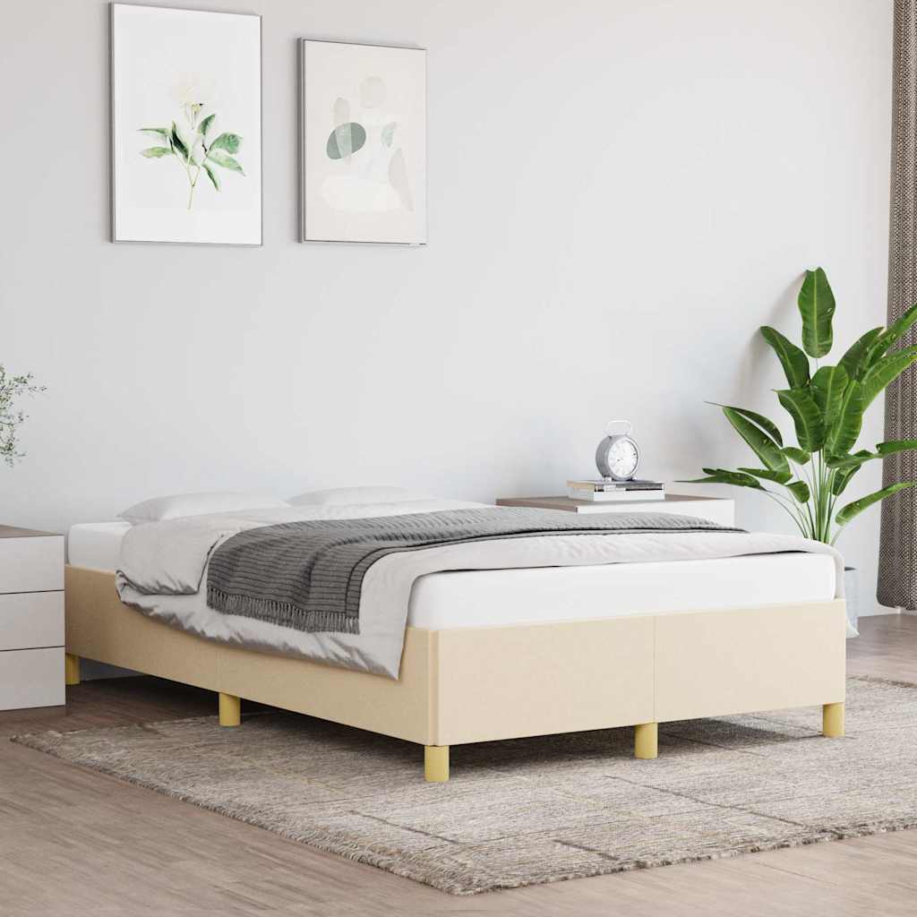 Estrutura de cama sem colchão 120x200 cm tecido cor creme