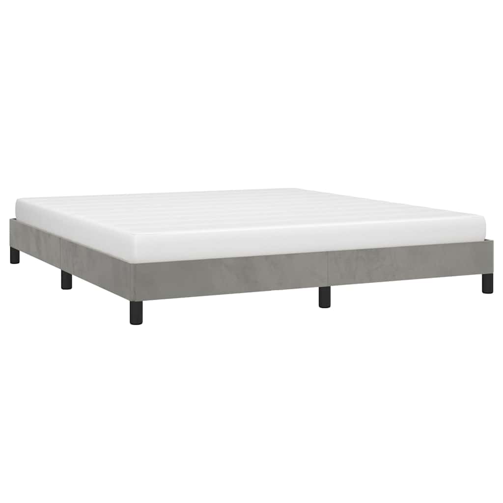 Estrutura de cama sem colchão 160x200 cm veludo cinzento-claro