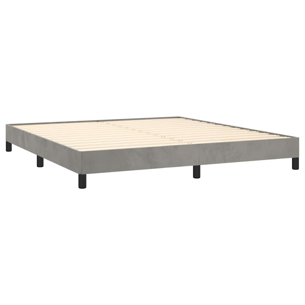Estrutura de cama sem colchão 160x200 cm veludo cinzento-claro