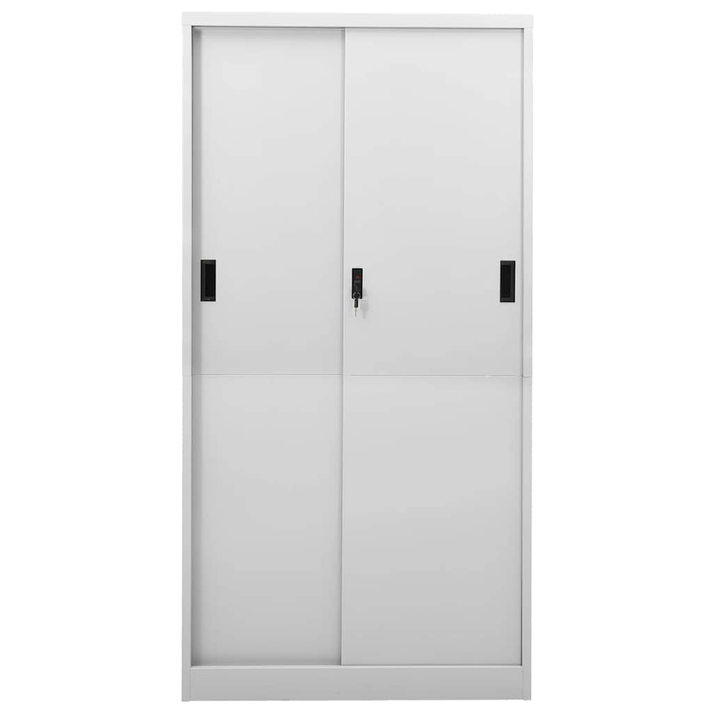 Armário escritório porta deslizante 90x40x180cm aço cinza-claro