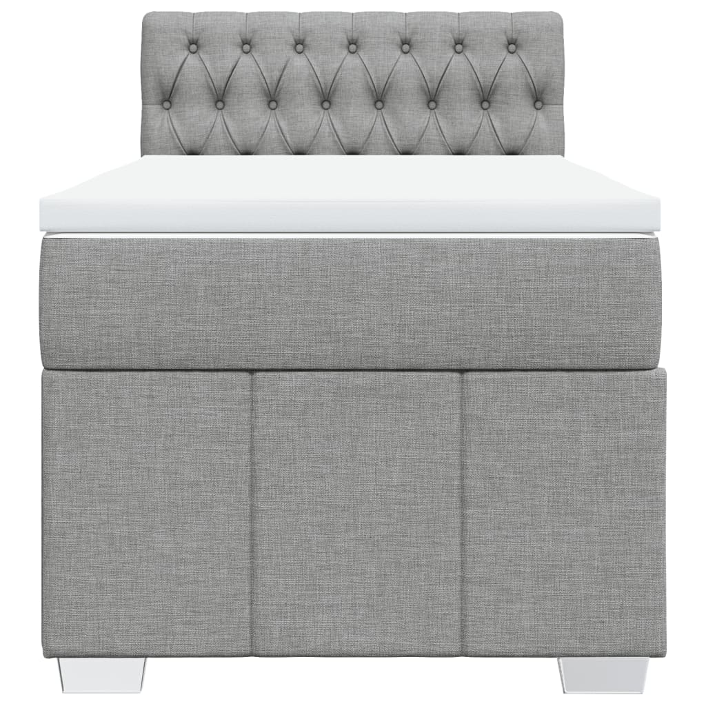 Cama com molas/colchão 100x200 cm tecido cinzento-claro