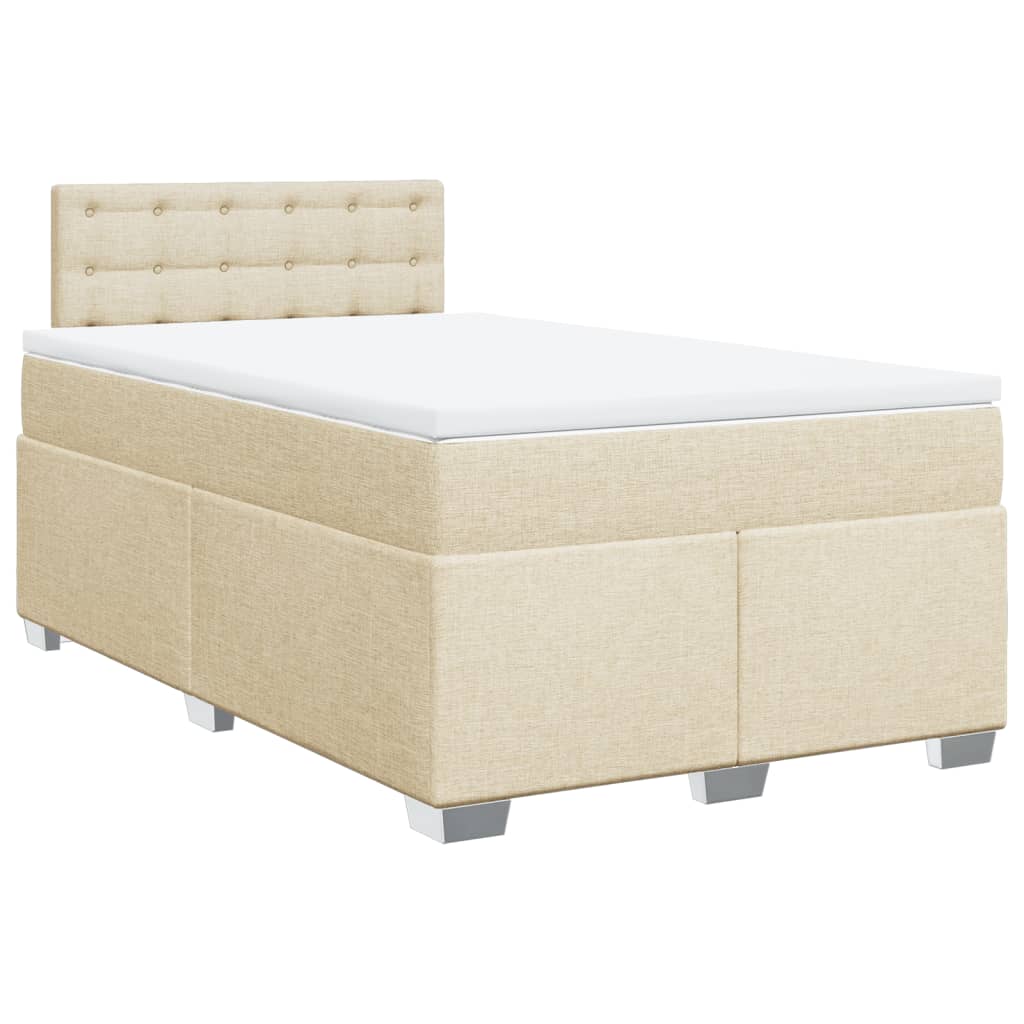 Cama com molas/colchão 120x200 cm tecido cor creme