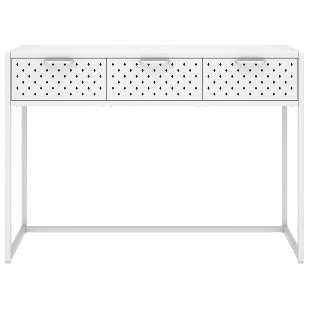 Mesa consola 106x35x75 cm aço branco