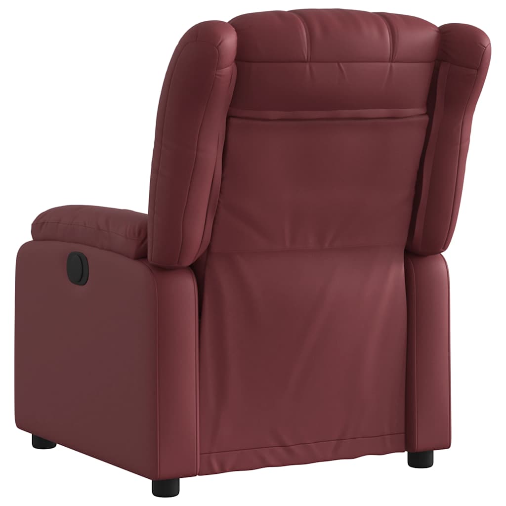 Poltrona reclinável couro artificial vermelho tinto