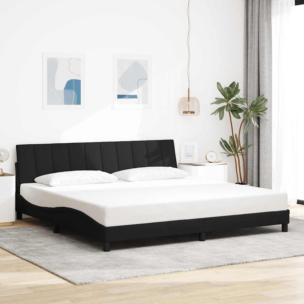 Estrutura de cama sem colchão hanko 200x200 cm tecido preto