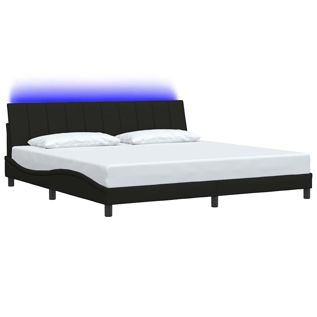 Estrutura de cama sem colchão hanko 200x200 cm tecido preto