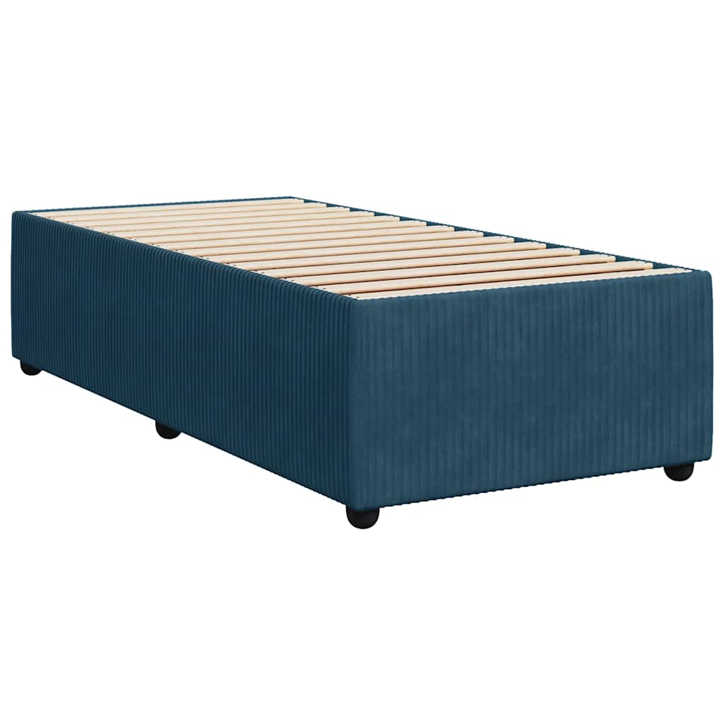 Estrutura de cama 90x190 cm veludo azul