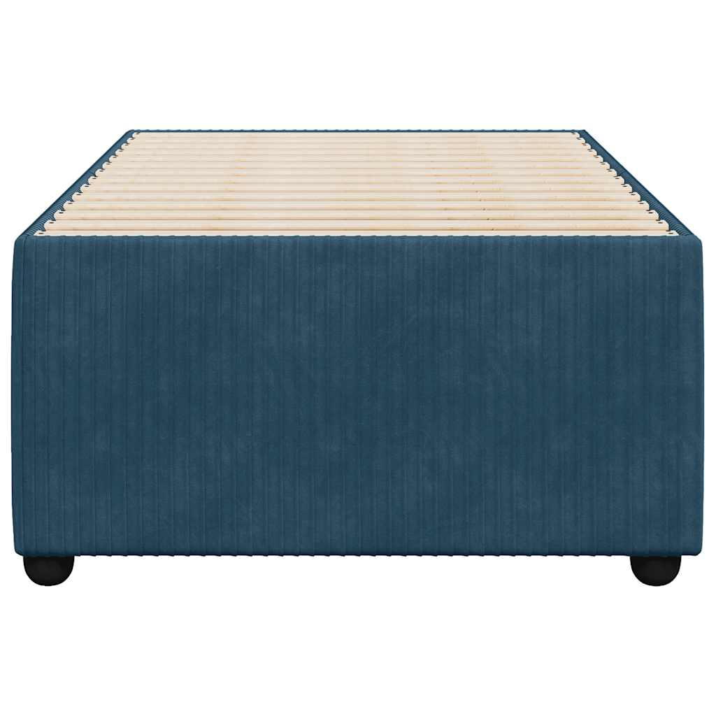 Estrutura de cama 90x190 cm veludo azul