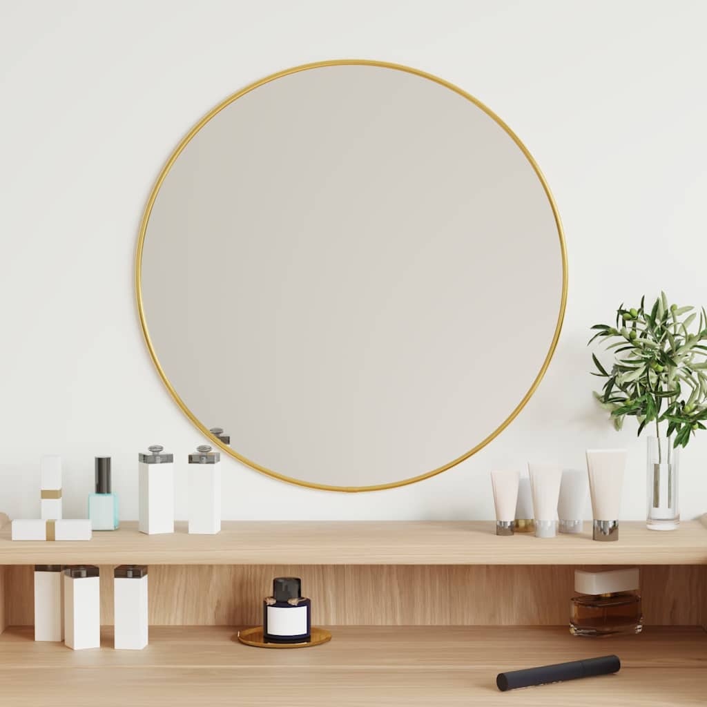 Espelho de parede redondo ø 50 cm dourado