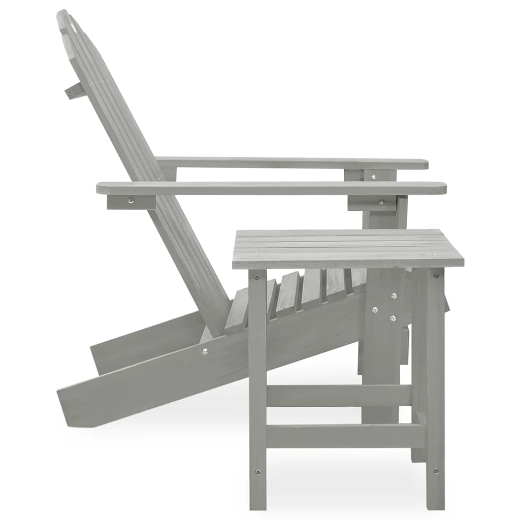 Cadeira de jardim adirondack com mesa madeira de abeto cinzento