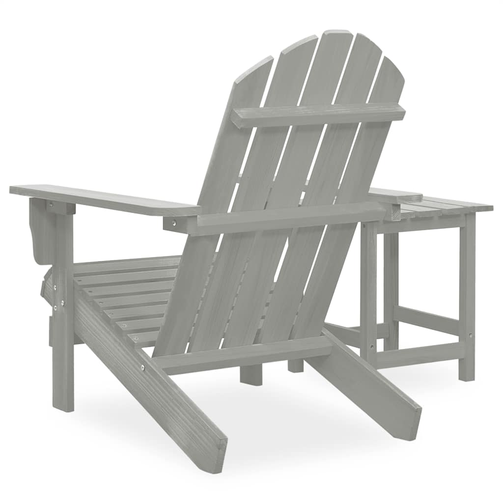 Cadeira de jardim adirondack com mesa madeira de abeto cinzento