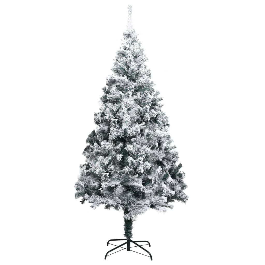 Árvore de natal artificial c/ flocos de neve 240 cm PVC verde