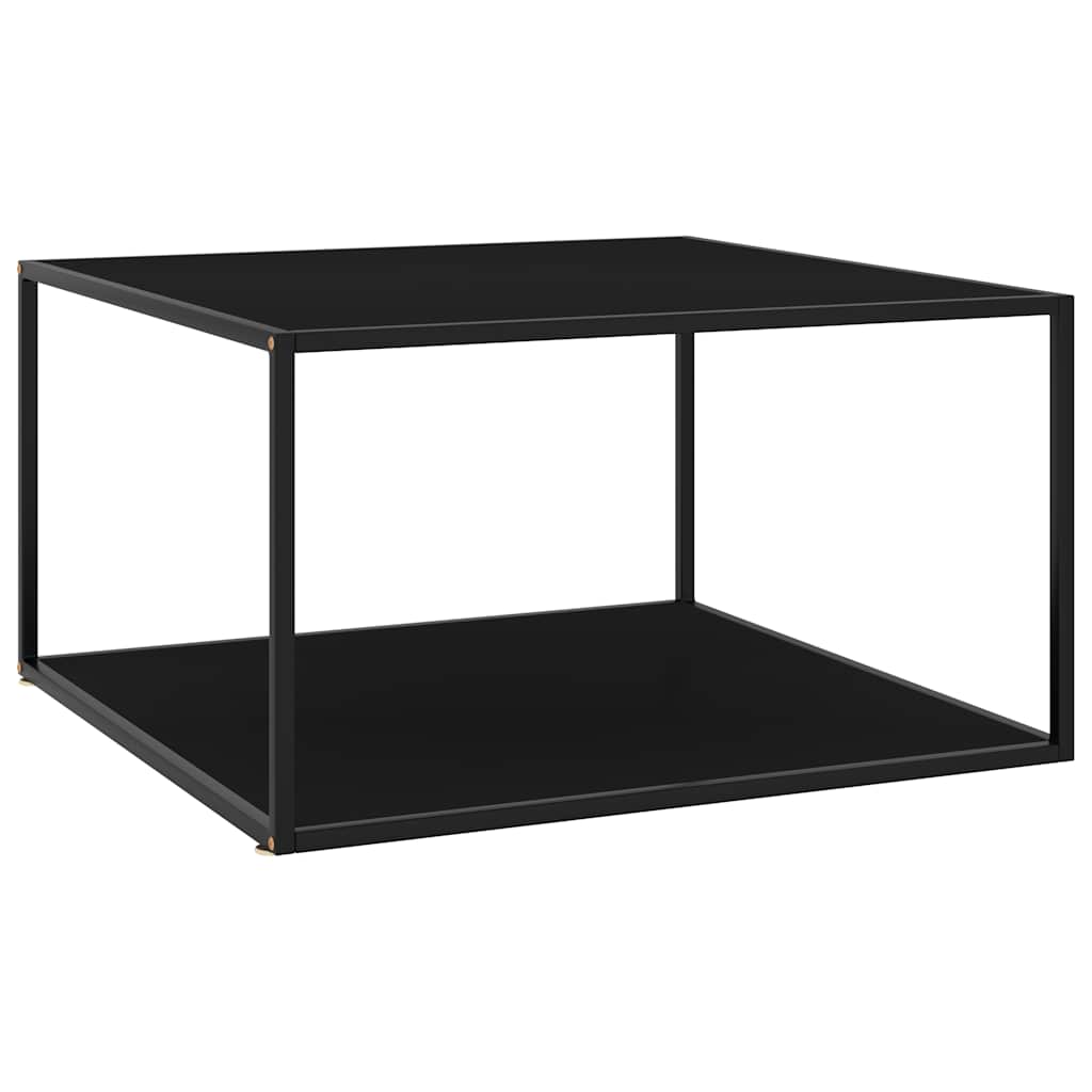 Mesa de centro 90x90x50 cm preto com vidro preto