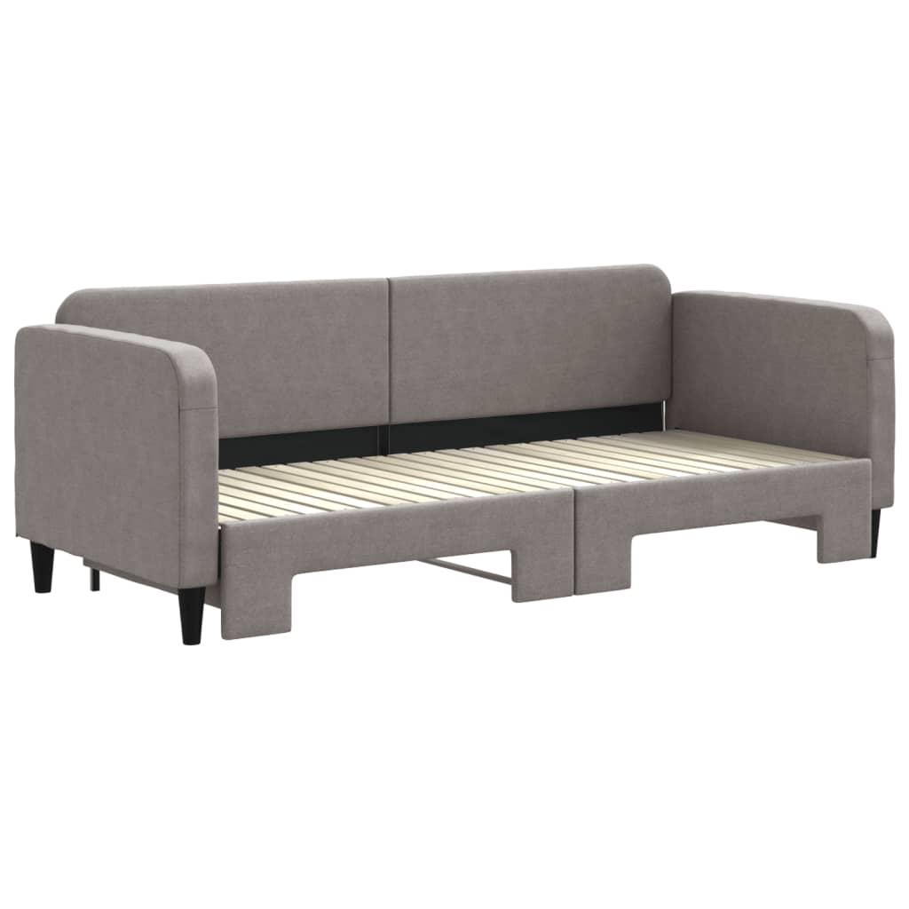 Sofá-cama com gavetão 80x200 cm tecido cinzento-acastanhado