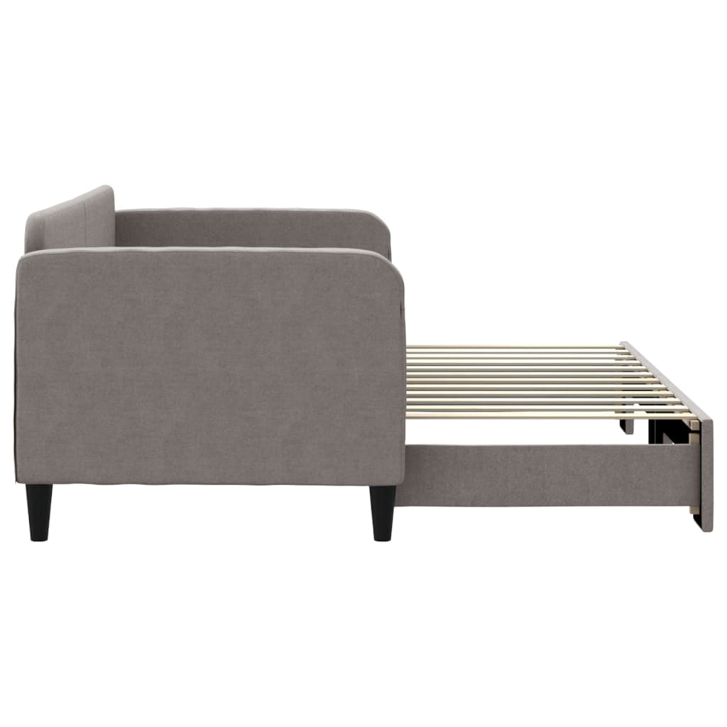 Sofá-cama com gavetão 80x200 cm tecido cinzento-acastanhado