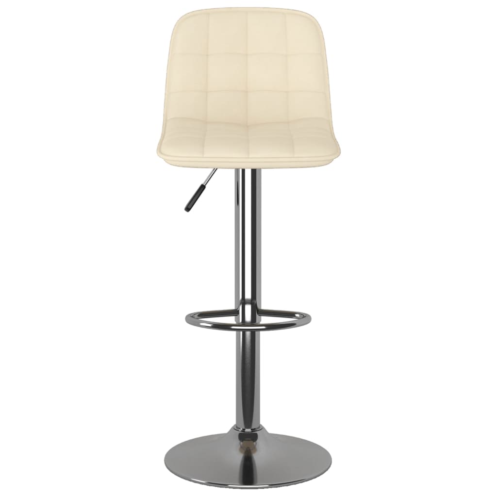 Bancos de bar 2 pcs tecido cor creme