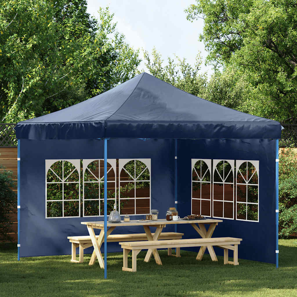 Parede lateral com janela p/ tenda de festas 2 pcs PE azul