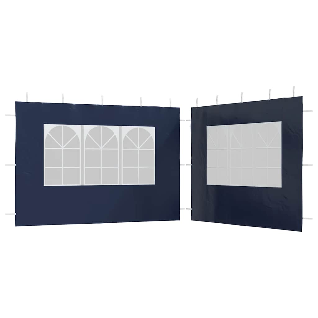 Parede lateral com janela p/ tenda de festas 2 pcs PE azul