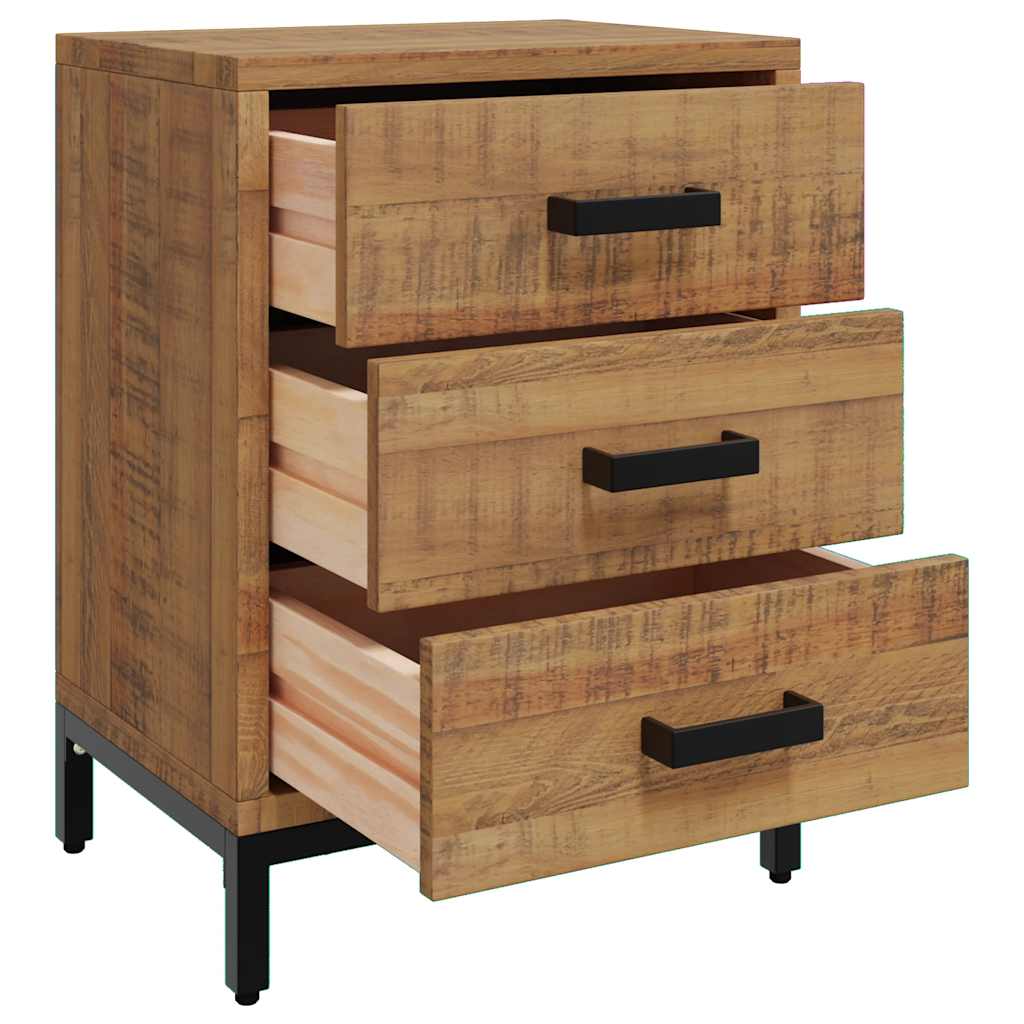 Mesa de cabeceira 40x30x55 cm pinho reciclado maciço castanho