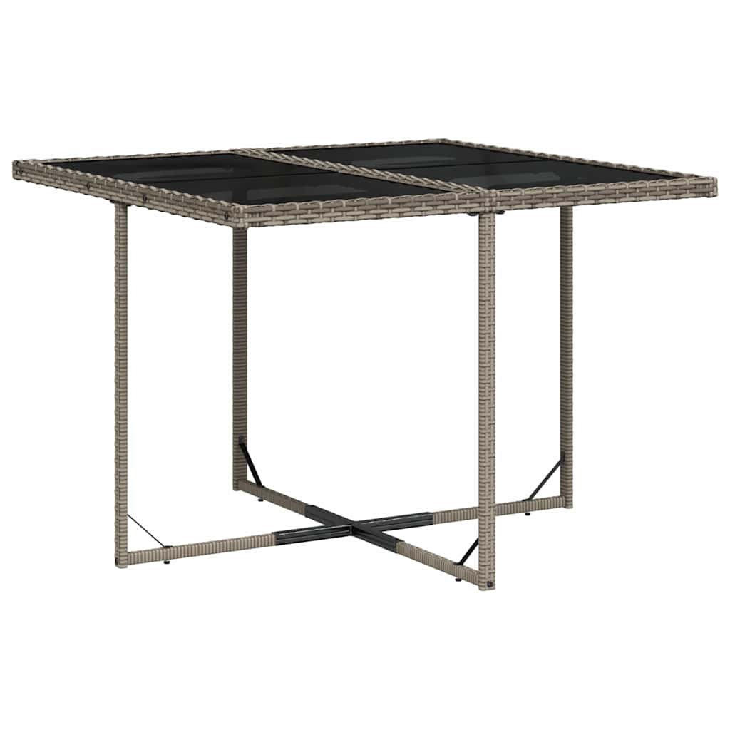 9 Pcs conjunto de jantar p/ jardim c/ almofadões vime PE cinza