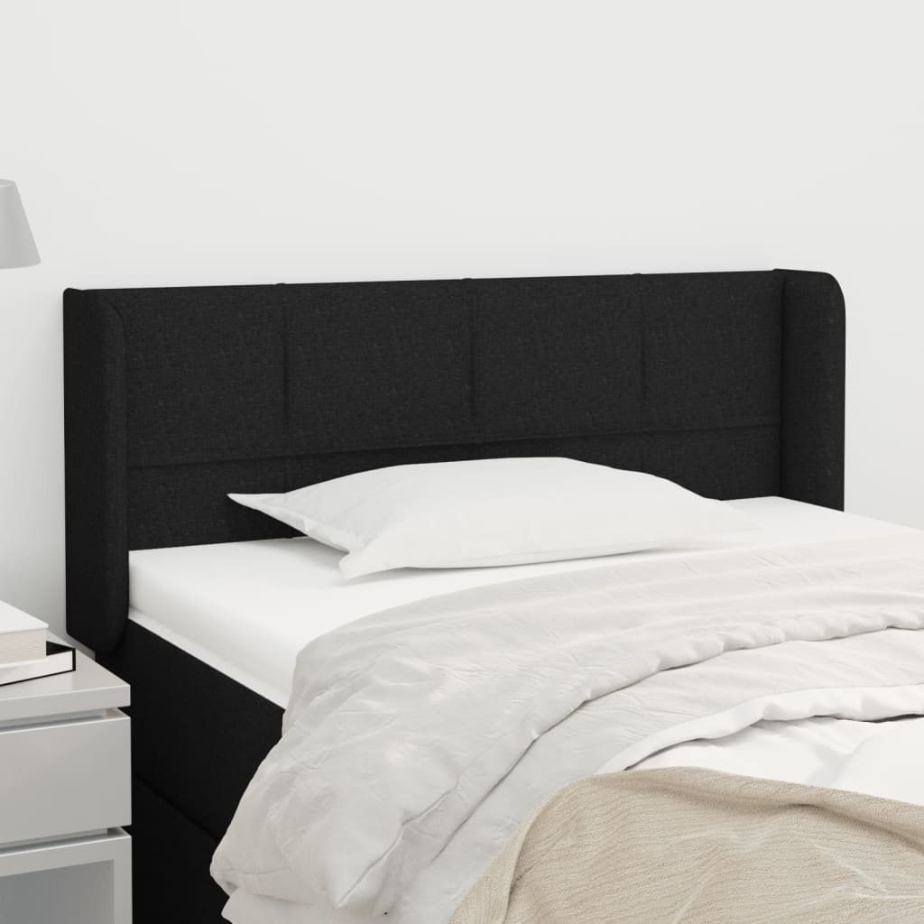 Cabeceira de cama c/ abas tecido 93x16x78/88 cm preto