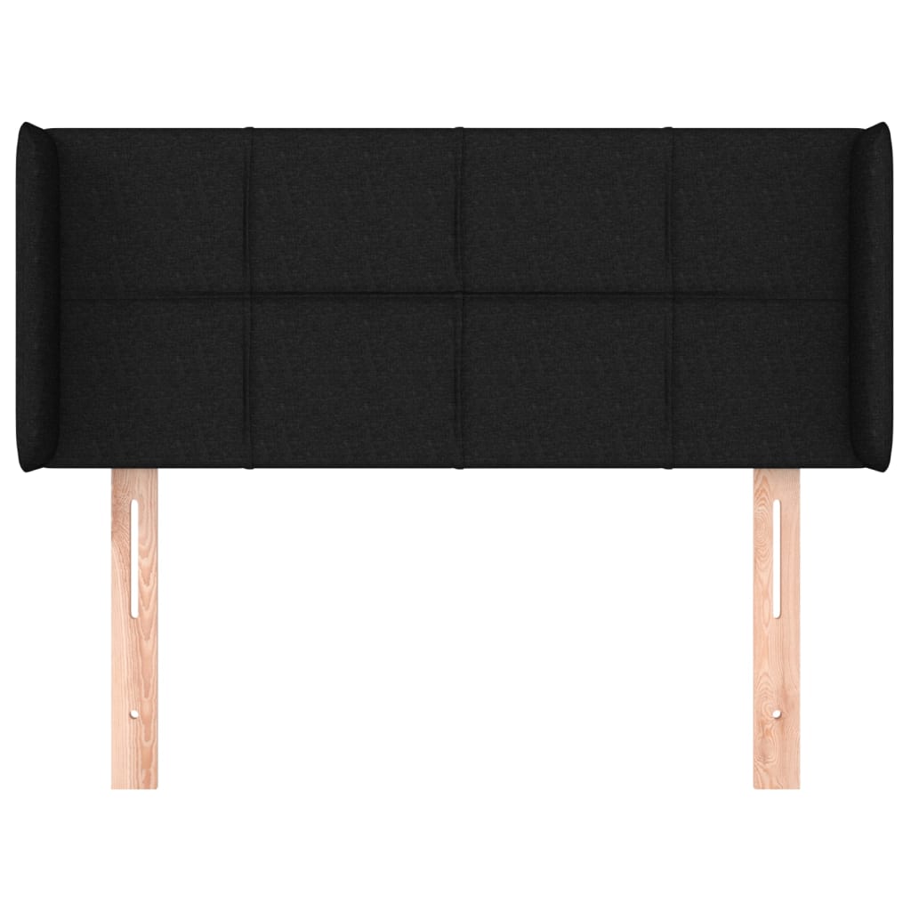 Cabeceira de cama c/ abas tecido 93x16x78/88 cm preto