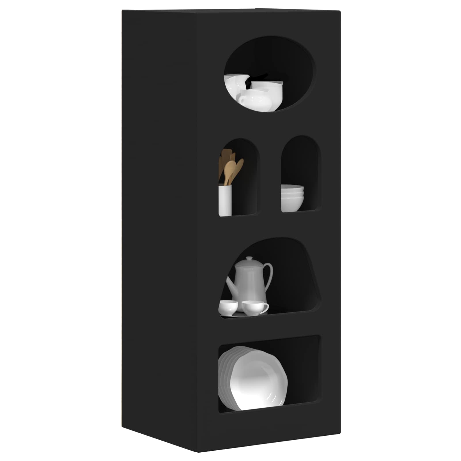 Buffet elst preto 40 x 35 x 100,5 cm derivados de madeira