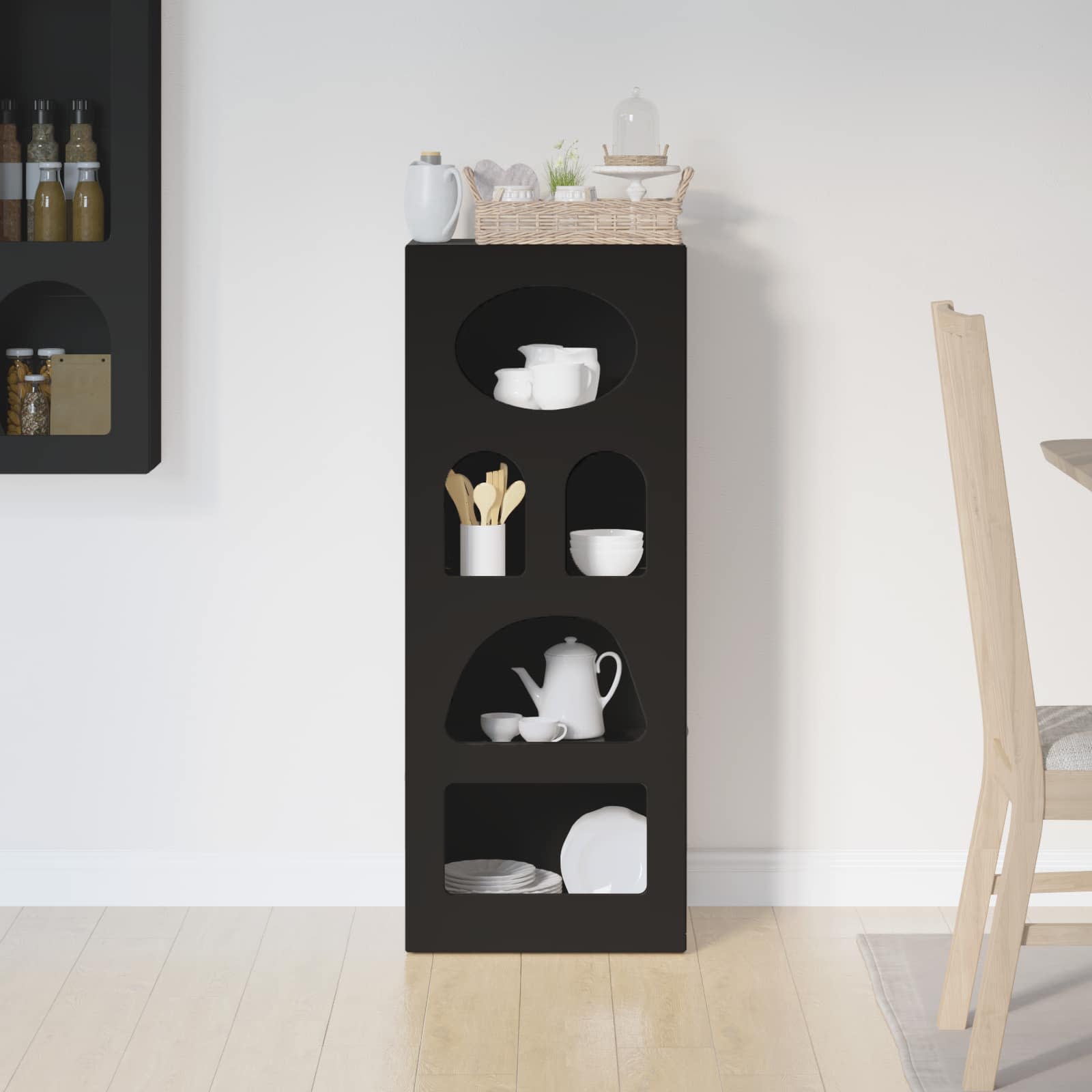 Buffet elst preto 40 x 35 x 100,5 cm derivados de madeira