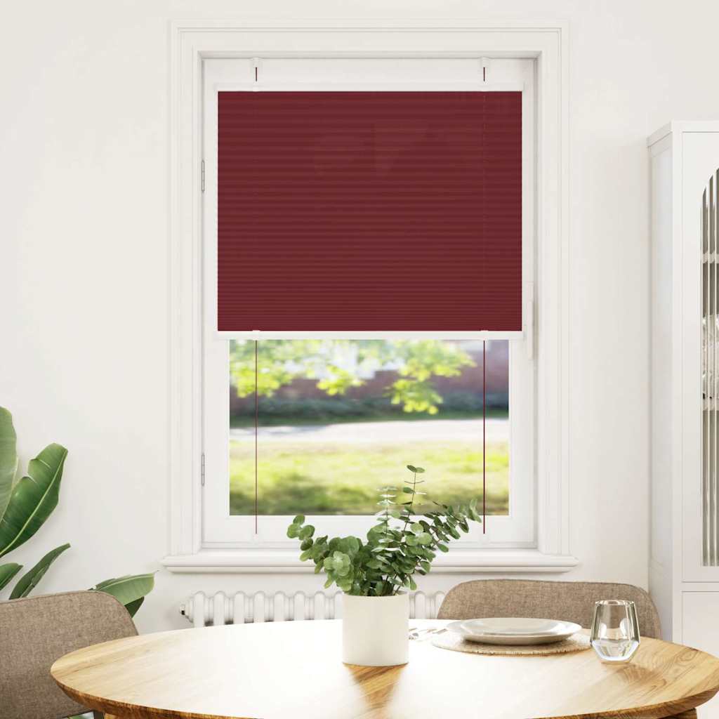 Plissado cego bordéus vermelho 70x150 cm largura tecido