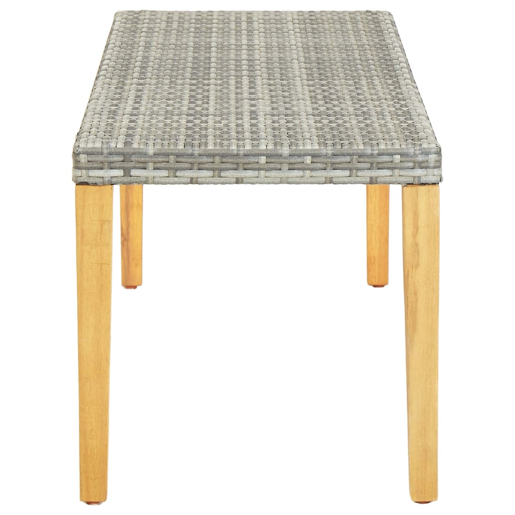 Banco de jardim 80 cm vime PE cinzento