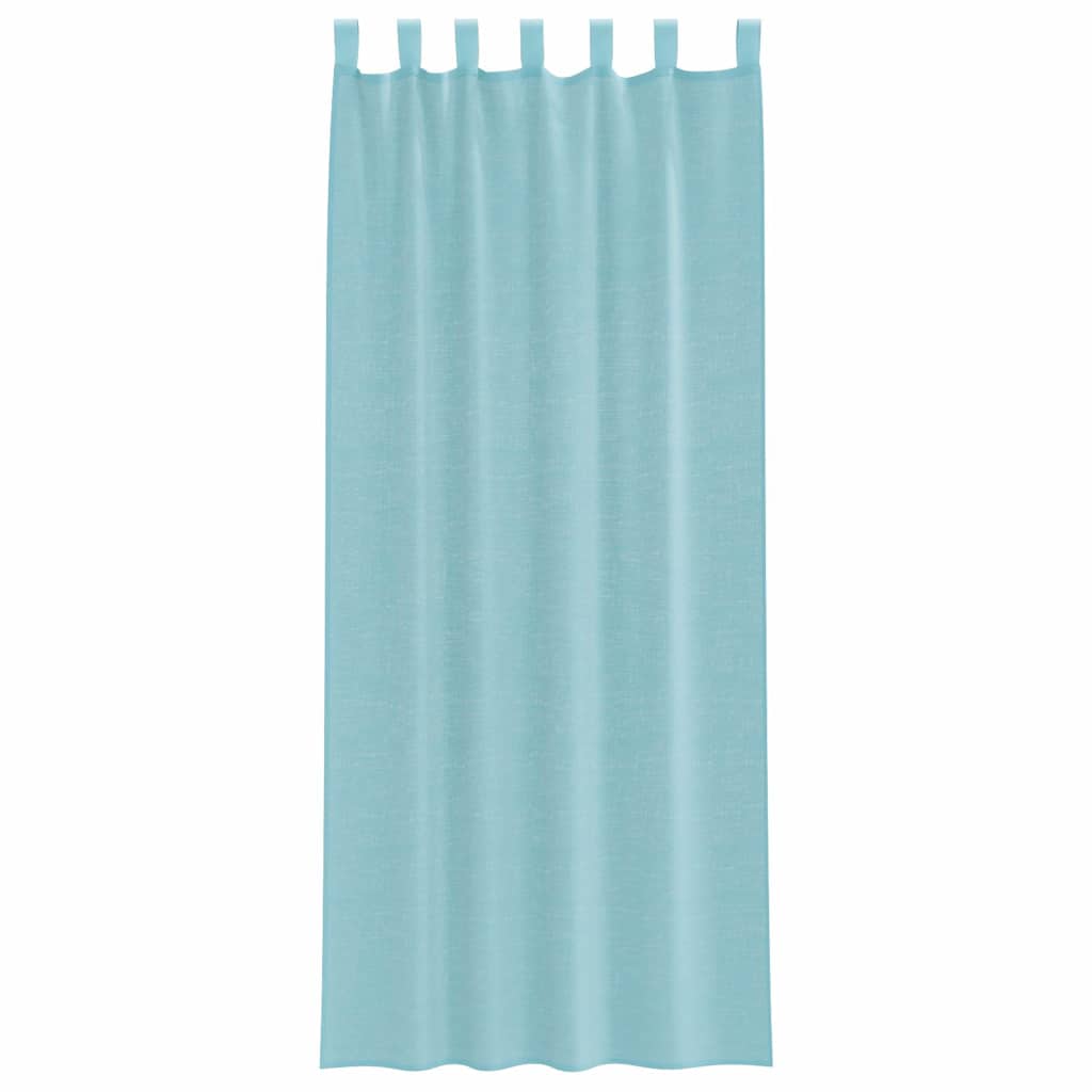Cortinas de voile com laços 2 pcs turquesa 140x260 cm