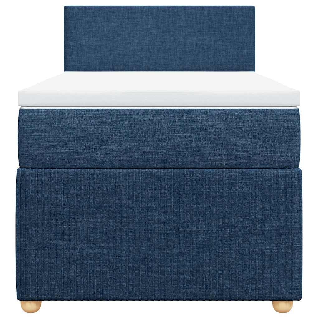 Cama com molas/colchão 80x200 cm tecido azul