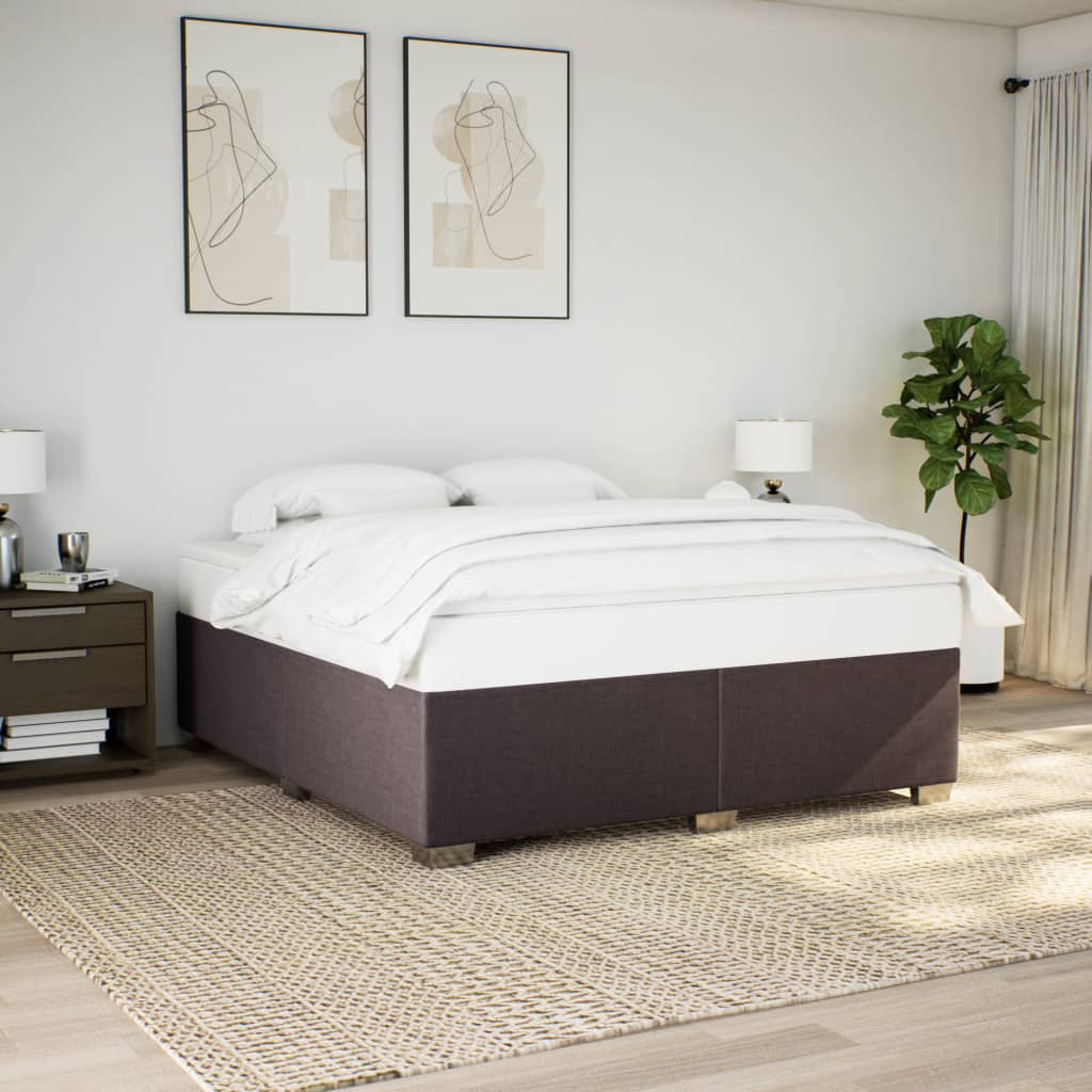 Cama com molas/colchão 180x200 cm tecido castanho-escuro