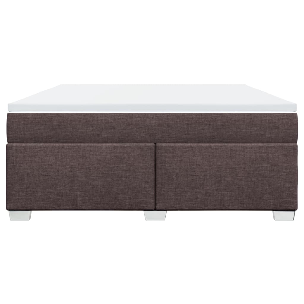 Cama com molas/colchão 180x200 cm tecido castanho-escuro
