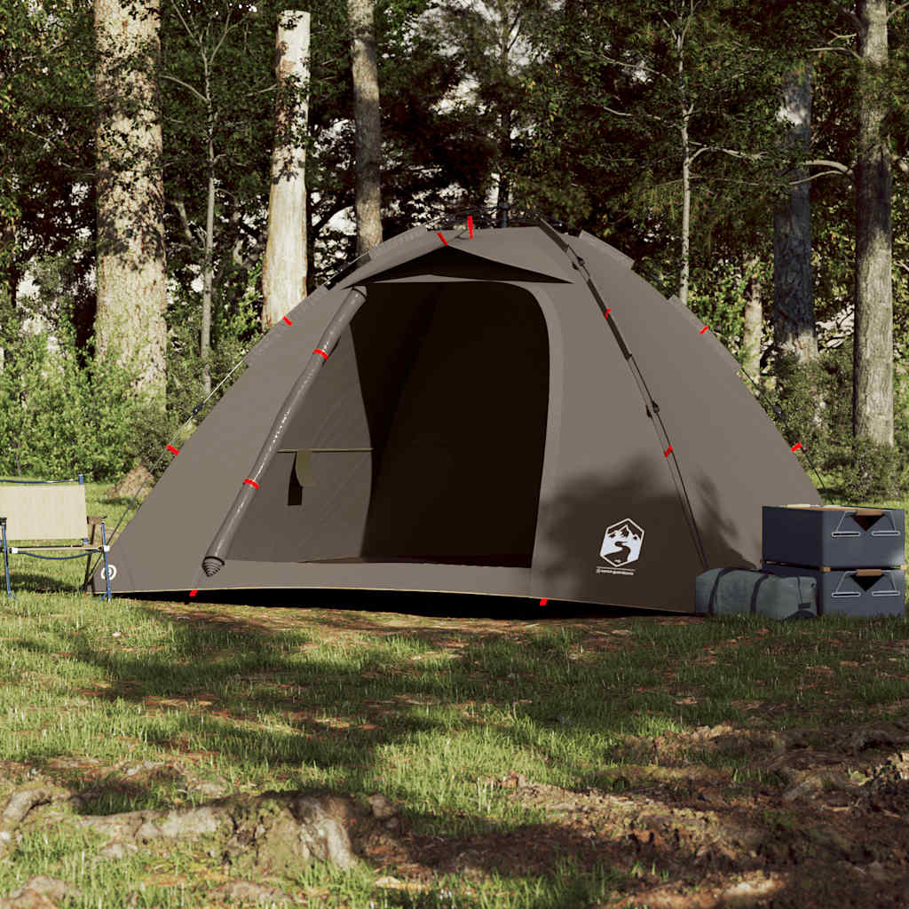 Tenda de pesca para 4 pessoas libertação rápida castanho
