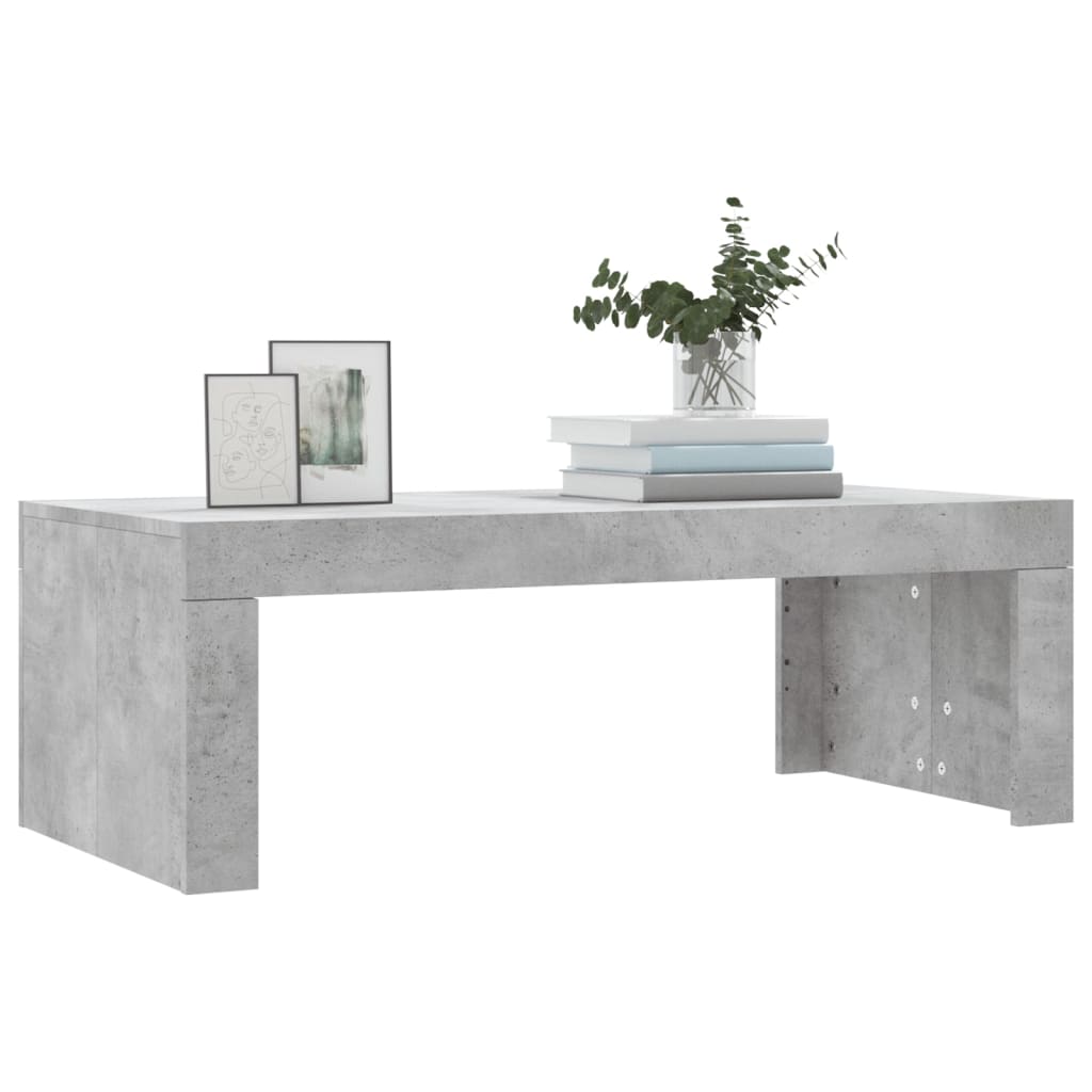 Mesa de centro 102x50x36 madeira processada cinza cimento